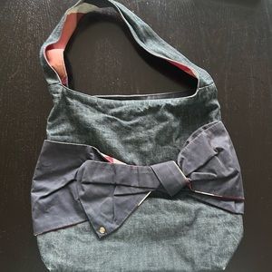 Blue Label Crestbridge Denim Tote Bag with Bow
